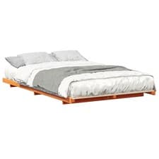Image of Bed Frame Solid Pine Wood Platform Bedroom Furniture Modern Setup Home vidaXL