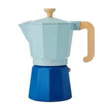 Image of La Cafetiere 'Venice' 6 Cup Espresso Maker, 2-Tone Sky Blue, Wooden Handle 290ml
