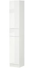 Image of kleankin High Gloss Tall Bathroom Cabinet with Adjustable Shelves Storage White