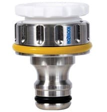 Image of Hozelock 2041 Pro Metal Threaded Tap Hose Pipe Connector 3/4" & 1/2" Adaptor