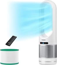 Image of Senmeo 32" Bladeless Tower Fan with Air Purifier with Remote HEPA filter 8 Speed