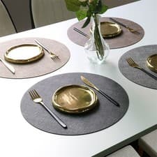 Image of 4Pcs 33cm Faux Leather Table Mats Waterproof for Modern Dining Experiences