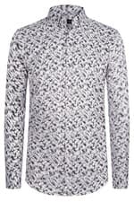 Image of Armani Men's Collared Button-Down Casual Shirt Cotton Blend All Seasons