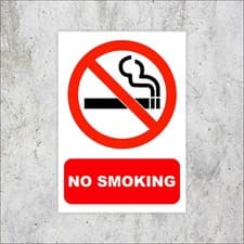 Image of No Smoking Sign - Waterproof Outdoor - A5 A4 A3 - Plastic Board or Sticker