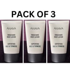 Image of AHAVA Smoothing Body Lotion Superfood Kale and Turmeric 40ml NEW Total 120ml