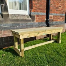 Image of Churnet Valley Butchers Bench Wooden Garden Workstation Outdoor Prep Table New