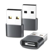 Image of USB C to USB Adaptor 3 Pack USBC Female to USBA Male Adapter Up to 100W Fast