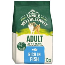 Image of James Wellbeloved Adult Dry Cat Food Fish 10kg Natural Hypoallergenic Nutrition