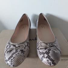 Image of CLARKS COUTURE BLOOM WOMENS SKIN LEATHER FLAT BALLET STYLE SHOES UK SIZE 5.5