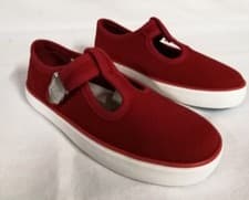 Image of Start Rite - Treasure RED Canvas Children's Shoes Size UK 8.5 F  EU 26