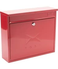 Image of Burg Wachter MB02R Red Post Box Lockable Wall Mounted Mailbox 2 Keys