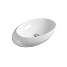 Image of Nuie 490 x 320mm Oval Countertop Vessel Wash Basin White Ceramic Bathroom Sink