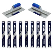 Image of Refina Stainless Right Or Left Handed Slotted Trowel For Notched Tile Blades