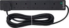 Image of PRO ELEC PELB1755 6 Gang Extension Lead with Surge Protection Black, 5m