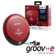 Image of GROOV-E RETRO SERIES PERSONAL PORTABLE CD PLAYER WALKMAN - RED - GVPS110/RD