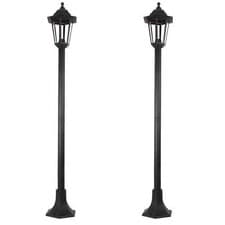 Image of 2 x Mains powered Lantern Lamp Post Lights 1.2m high, indoor or outdoor, gardens