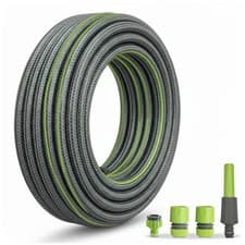 Image of Garden Hose Pipe Heavy Duty Reinforced Anti Kink Outdoor Hosepipe & Nozzle