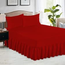 Image of Extra Deep Fitted Valance Sheet Bed Sheets Single Double King Size & Pillowcases