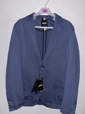 Image of BNWT Boss Slim Fit Italian Jersey Blazer - Blue 40R Smart Casual Suit Blazer