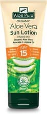 Image of Aloe Pura Organic Aloe Vera Sun Lotion SPF15 200ml UV Skin Protection