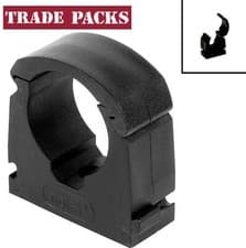 Image of 15mm Talon Single Hinged Black Pipe Clips Bag of 20