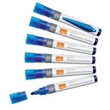 Image of Nobo Liquid Ink Whiteboard Pens Bullet Tip 10 Pack Blue 1915378