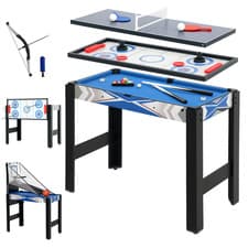 Image of SPORTNOW 5 in 1 Multi Games Table Combo Sports Game Table for Kids - Blue