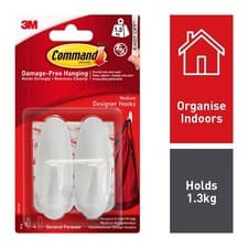 Image of 3M Command White Hooks and Decorating Clips for Indoor Decoration Damage Free