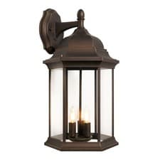 Image of Litecraft Hammond Wall Light Traditional Large Outdoor Lantern - Antique Bronze