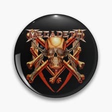 Image of Megadeth Vic Rattlehead Logo Rock Music Handmade 32mm Pin Button Badge
