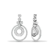 Image of 18ct White Gold Jewelco London 0.62ct Diamond Halo Bubbles Drop Earrings