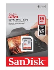 Image of SanDisk Ultra 16GB SDHC Memory Card Up to 80 MB/s, Class 10