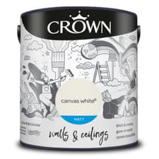 Image of Crown Walls & Ceilings Matt Emulsion Paint Canvas White 2.5L