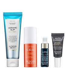 Image of Sunday Riley Icons Gift Set Autocorrect Eye Cream CEO Serum Luna Oil Cleanser