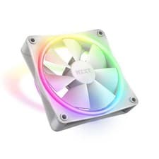 Image of 120mm NZXT F120 RGB Duo Single Fan, White, 7 Blades, 500-1800rpm, 48.58 CFM, 29d