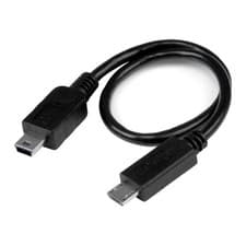 Image of Startech 8" Micro USB to Mini USB OTG Mobile Device Adapter Cable, PVC, Black