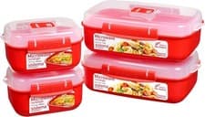 Image of Sistema Heat and Eat Microwave Set | 1.25 L, 525 ml | Rectangular School Lunch