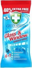 Image of Green Shield Quick Drying Glass & Window Surface Wipes, Pack of 70 Large Wipes