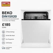 Image of Beko DIN15X20 Dishwasher – 13 Place, 30 Min Mini, Eco, LED Display £185