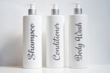 Image of GLOSS SILVER MRS HINCH INSPIRED BATHROOM DISPENSER BOTTLE 500ML REFILLABLE PUMP