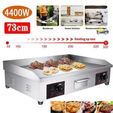 Image of 73cm Large Commercial Electric Griddle Countertop Hot Plate Bacon Grill Kitchen