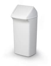 Image of Durable DURABIN Contemporary White Square Recycling Bin + Swing Lid | 40L