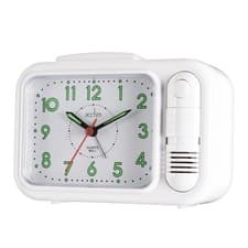 Image of Acctim Alarm Clock Sonnet White Analogue Non Ticking Sweep Luminous Clock 12612