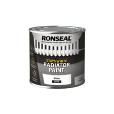 Image of Ronseal Stays White Radiator Paint - White - 750ml and 250ml