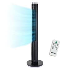 Image of GEEPAS 46" Oscillating Tower Fan Air Cooling with 3 Speed Remote Control, Black