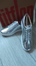 Image of FITFLOP RALLY TRAINERS SNEAKERS SILVER SIZE 5 NEW IN BOX