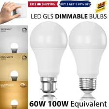 Image of LED GLS LIGHT BULBS 40w 60w 100w WARM/COOL WHITE BC/B22 ES/E27 Bayonet Daylight