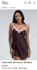 Image of Boux Avenue Amelia Matte Satin Chemise Size 14