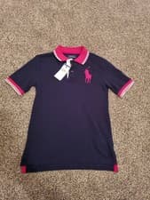 Image of New RRP £75 Boys Size 8 S/P Navy Blue Polo Shirt By Ralph Lauren Short Sleeve 