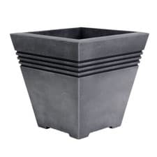 Image of Sankey Milano Tall Square Pewter Effect Planter Pot | 32cm -